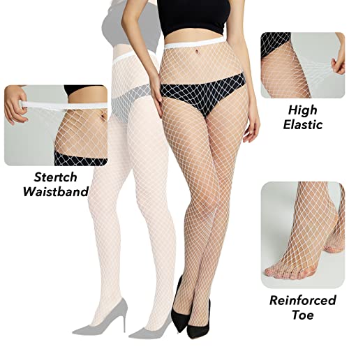 Image of Fishnet Stockings Lace Patterned Tights High Waist Pantyhose Fishnets for Women