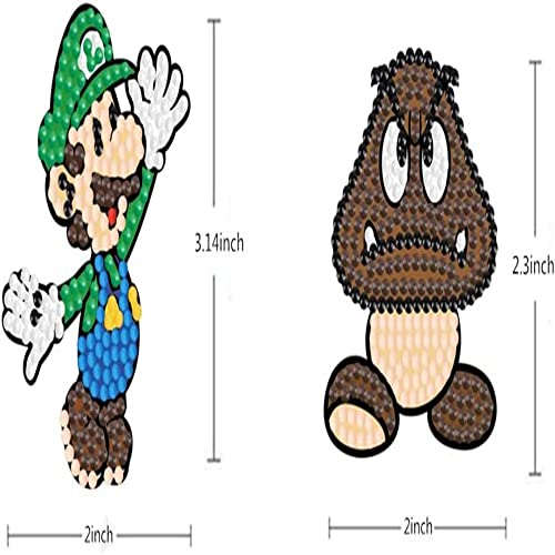 12Pcs 5D Diamond Painting Stickers Kits , Diy Art Mosaic Stickers, Anime Theme Paint By Numbers Kit,Suitable For Children, Beginners, Boys And Girls Handmade Craft Leisure Time Kids Gift #TOP1