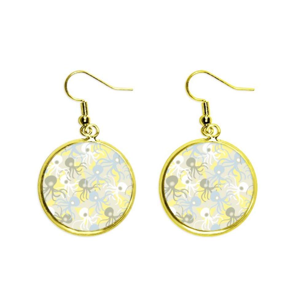 Pendientes de pulpo ligeros antienredos dorados para mujer 2