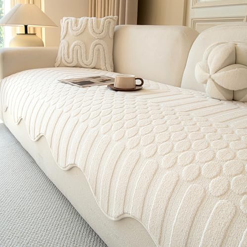 Housse de canapé d'angle blanche 90x90 cm universelle et lavable