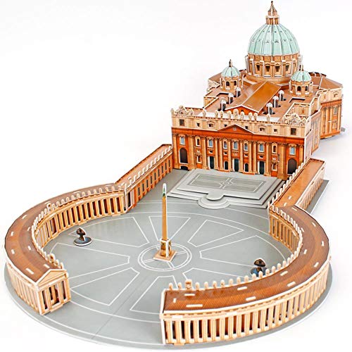 CubicFun 3D Italy Puzzles Cathedral Architecture Rome Building Church Model Kits Toys for Adults, St. Peter's Basilica, 144 Pieces