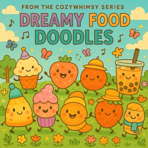 Dreamy Food Doodles: A Whimsical Coloring Book from the CozyWhimsy Series: Cute Kawaii Treats, Cozy Interactive Pages, and Stres