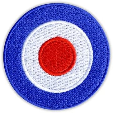 RAF - Royal Air Force Roundel - White VeIcro/Hook and Loop Backing - Embroidered Patch/Badge/Emblem