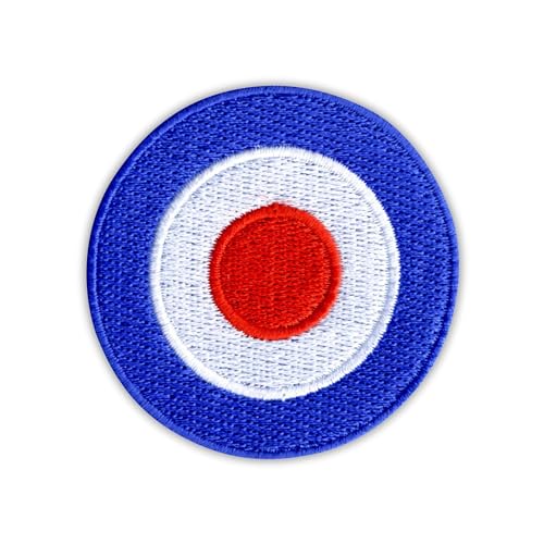 RAF - Royal Air Force Roundel - White VeIcro/Hook and Loop Backing - Embroidered Patch/Badge/Emblem