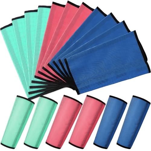 Image of Jexine 12 Fly Boots for Horse Set of 12 Loose Breathable Mesh Horse Fly Sheets Protective Horse Leg Wraps Leggings for Preventing Flies and Mosquitoes Bites (Blue, Green,Red)