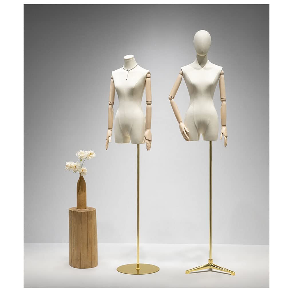 Générique Lot de 2 mannequins de Couture Femme avec Bras et tête Amovible, Hauteur réglable, pour vitrine de vêtements et de Bijoux (Couleur : avec Bras, Taille : S/S)