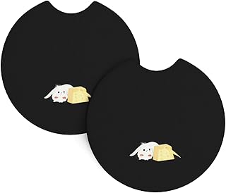 Cheese Pattern Car Coaster Set of 2 Waterproof, Quick Drying, Odorless for Most Cars, Trucks, SUVs