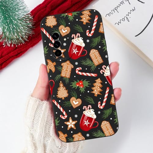 Coiwxmoi Navidad Funda para Samsung Galaxy A56 5G, Aesthetic Navideña Carcasa Lindo Arbol Corazòn Dibujos Christmas Case, Suave Silicona TPU Antigolpes Protectora Cover para Samsung A56 6,7', Negro