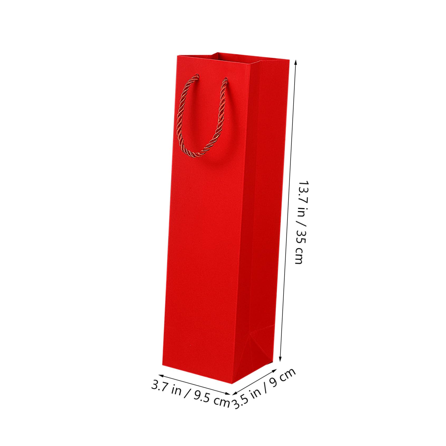 VALICLUD 9 Stück Weinflaschen-Taschen, Kraftpapier, Wein-Geschenktüten, Einzelhandelsbeutel für Party, Hochzeit, Einweihungsfeier, Geburtstag, Jahrestag, rot