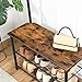 HOOBRO Coat Rack Shoe Bench, 3-Tier Shoe Rack, Industrial Shoe Organizer Storage Bench, Entry Bench with Mesh Shelves, for Entryway, Living Room, Hallway, Easy Assembly, Rustic Brown BF12HX01