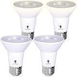 4 Pack PAR20 LED Flood Dusk to Dawn Light Bulbs Outdoor Photocell Sensor 8W 65 Watt Equivalent 700Lumens Waterproof E26 5000K Cool White Auto On/Off Security Spotlight Indoor/Outdoor