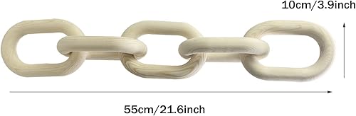 Miniatura 10 de Decoración de eslabones de cadena de madera  Decoración bohemia tallada a mano para mesa, decoración de estantes, decoración rústica de granja