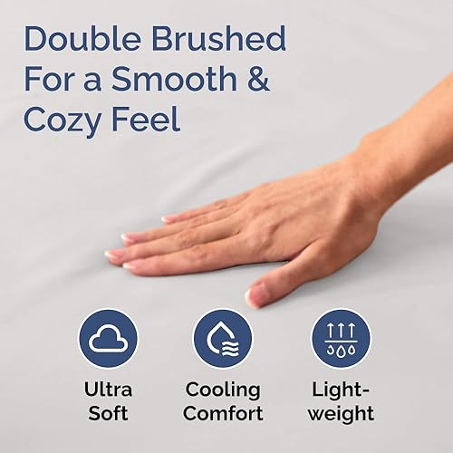 Miniatura 5 de Sábana bajera tamaño King, ropa de cama suave con esquinas de 8 a 16 pulgadas de profundidad, transpirable, fresca y sin arrugas, cuidado fácil, sin