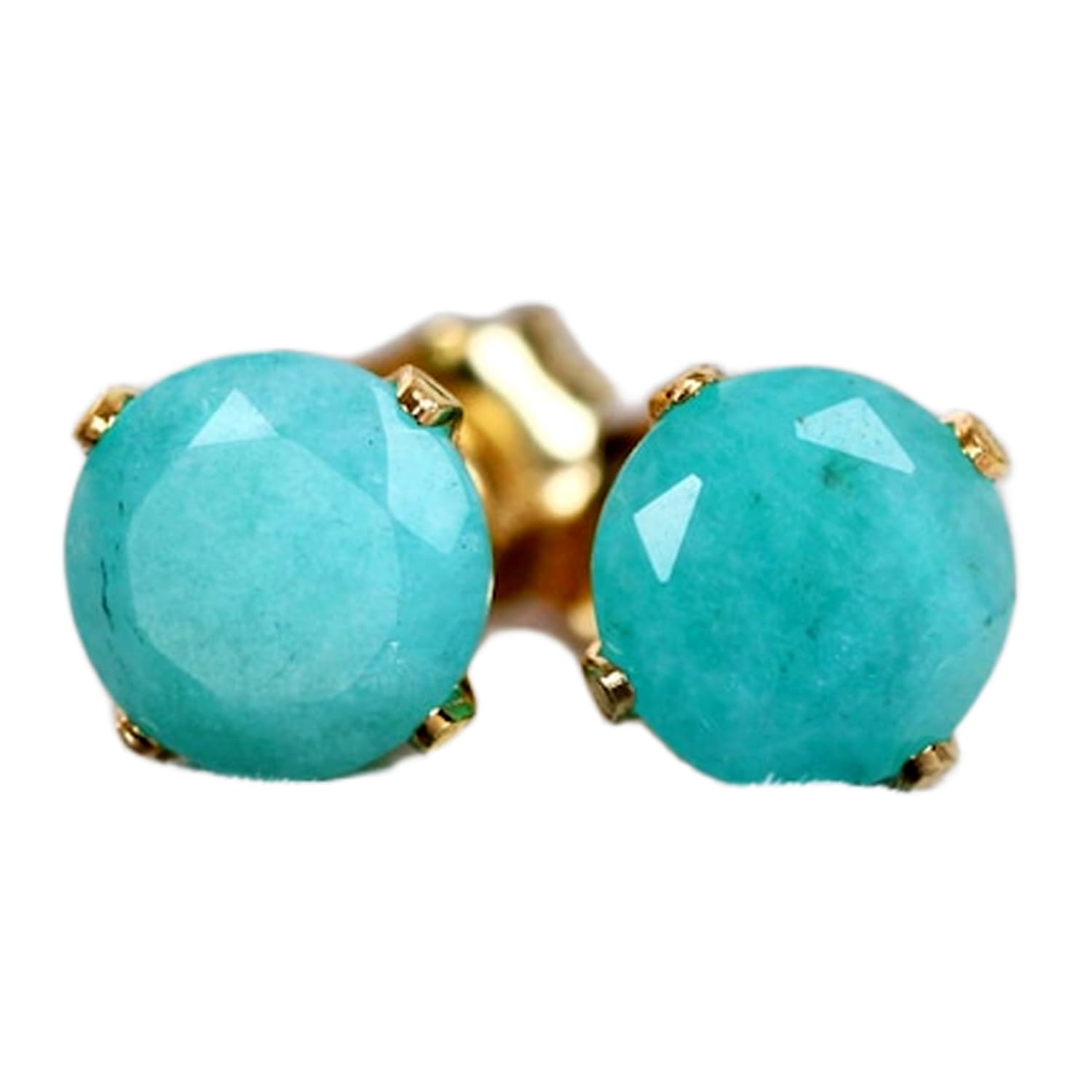Boucles d'oreilles amazonite rare 3mm, le cadeau minimaliste idéal