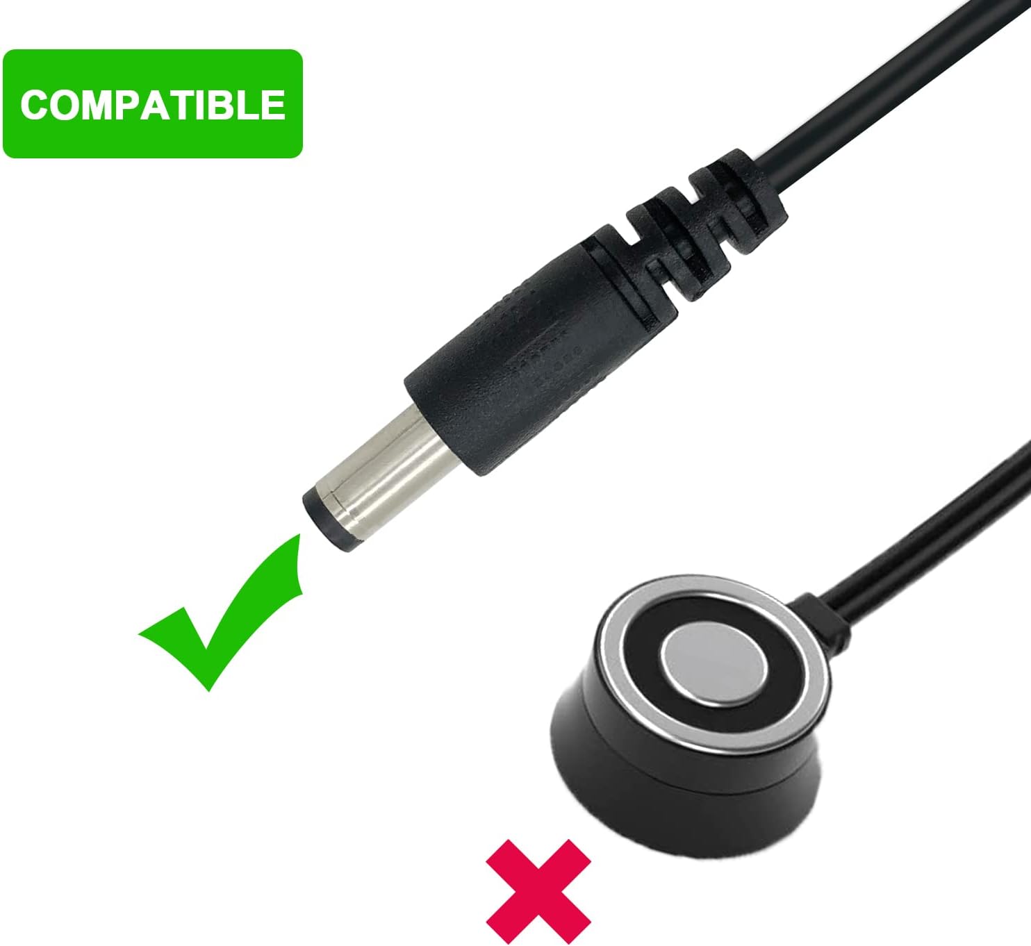 13.3V Charger Replacement for Shark VACMOP VC205 VM200 VC200 UM200 UM205 Cordless Hard Floor Vaccum Mop 10.8V Battery AC Adapter Power Cord 6.6 FT (DC Round Charging Port, Not for Magnetic)