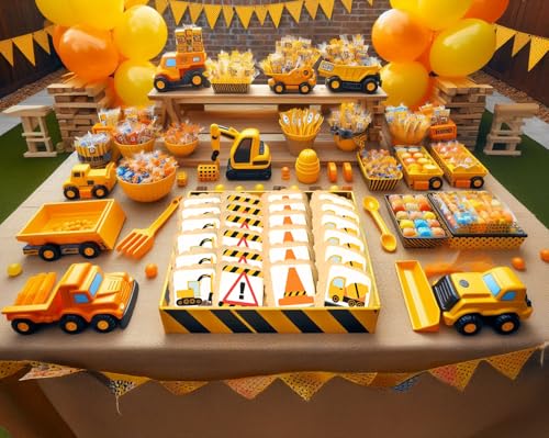 Image of Construction Cookies individually Wrapped | Bulk Party Favors Birthday Party | Bulldozer Excavator Digging Vehicles | Birthday Baby Shower