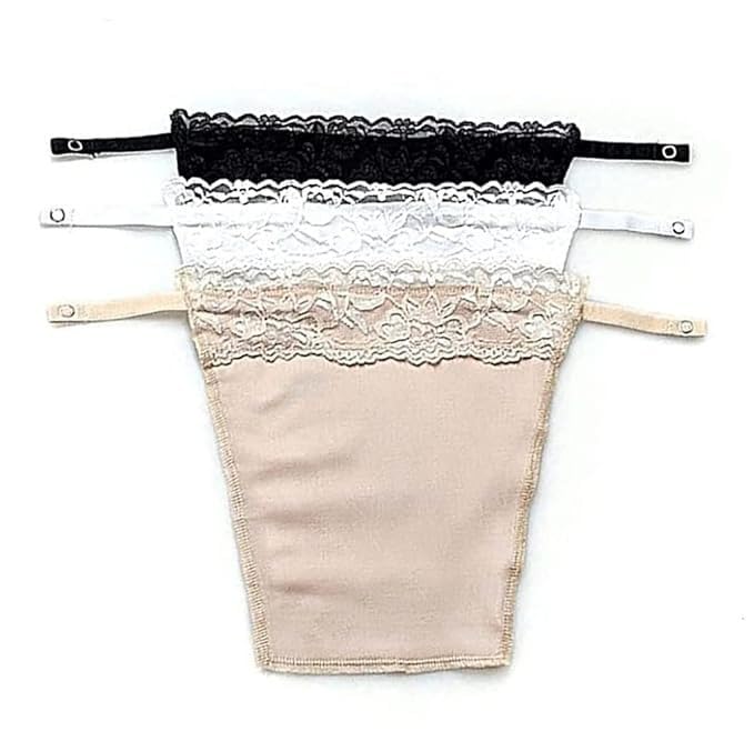 Comi Secret's Quick & Cotton Clip On Camisole for Women Mock Lace | Deep Neck Cleavage Cover Up Inner Cami Secret Slip for Women | Free Size - Set of 3-picture-51