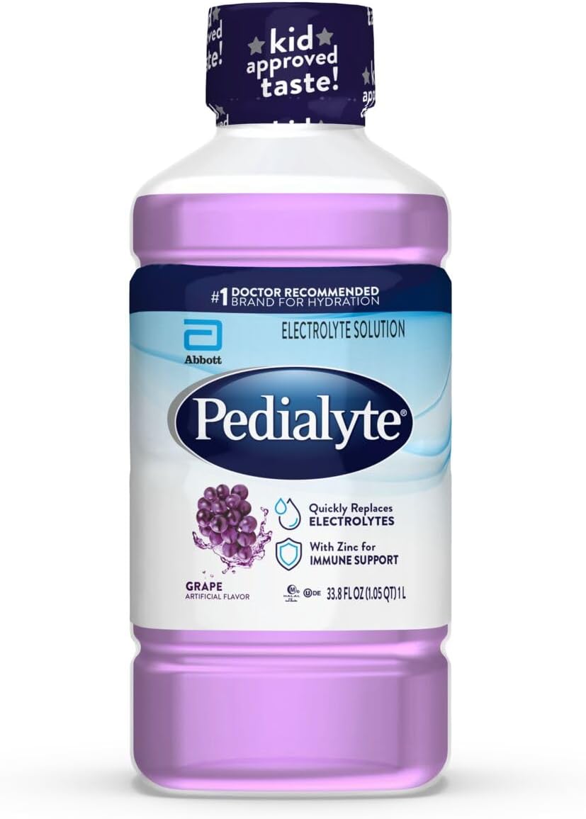 PedialyteElectrolyte Solution, Grape, Hydration Drink, 1 Liter
