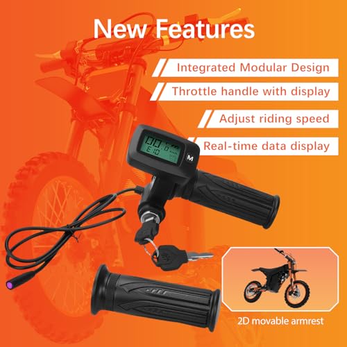 Image of Tuttio Soleil 01 New Throttle Integrated Display with M Button,and Left Side Grips only for Soleil 01 Electric Dirt Bike,Note: New and Old Throttle Cannot be Used interchangeably.48V