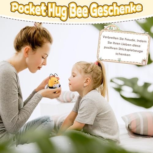 iewrtcin Glücksbringer Biene, Potato Pocket Hug Geschenk, Biene Kuscheltier, Positive Kartoffel Deutsch Ersatz, für Geschenk Abitur 2025 Mädchen, Lustige Geschenke für Frauen Kinder