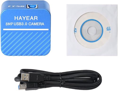 HAYEAR Cámara de microscopio digital USB3.0 8 megapíxeles USB cámara de vídeo en vivo con calibración soporte Windows Mac HY-900B