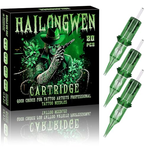 NEDPAIN 1207RM Tattoo Cartridge Needles 20Pcs #12 Standard 7 Round Magnum with Membrane Safety Cartridges Disposable Tattoo Supplies for Wireless Tattoo Machine & Pro Tattoo Artists & Beginners