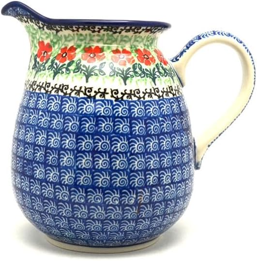 Polish Pottery Pitcher - 1 quart - Maraschino