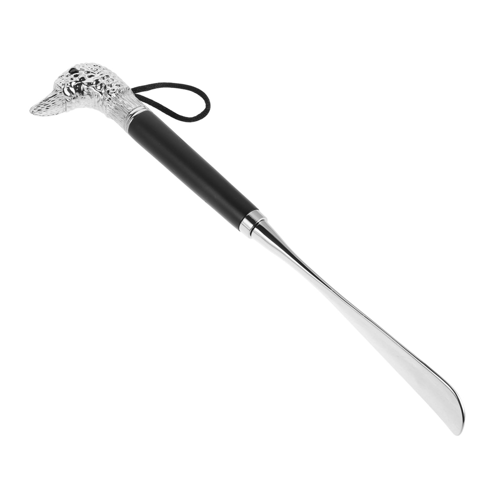 Calzascarpe in Lega di Zinco Manico Ergonomico in Legno da 32 Cm, Comodo per Anziani e Donne, per Uso Domestico e Viaggi Decorazione a Testa di Anatra