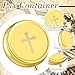 Huhumy 2 Pcs Pyx for Communion Host Catholic Leather Pyx Burse Cross Gold Toned Case Catholic Box for Communion Priests Deacons Eucharist Holy Gift