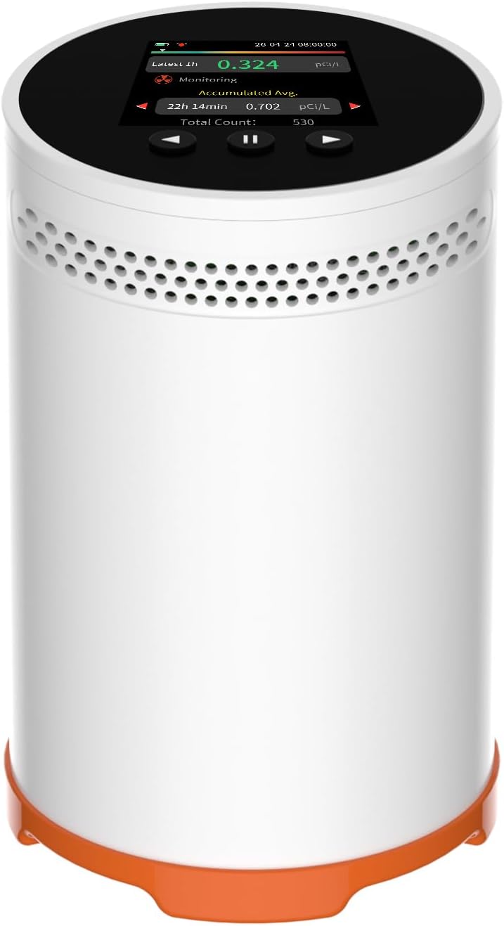 RM-75SE Radon Detector for Home Basement, Fast 10-Min Results, Audible & Visual Alarm, Long-Term Continuous Radon Monitor with TFT Display, Type-C Rechargeable, Indoor Use, pCi/L or Bq/m³