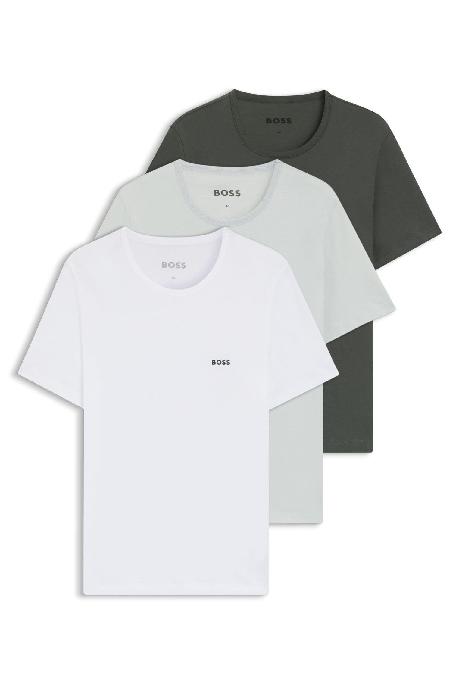 BOSS Mens TShirtRN 3P Classic Three-Pack Cotton T-Shirts