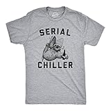 Mens Serial Chiller T Shirt Funny Lazy Sloth Face Tee Weird Tshirt Cool Tee (Heather Grey) - L