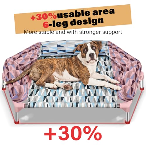 Orthopedic Dog Bed - Beds Bolster,Cooling Elevated Dog Beds with Metal Frame,Raised Dogs Bed for Dogs,Easy to Assemble,Up to 75 lbs,Medium - Image 4