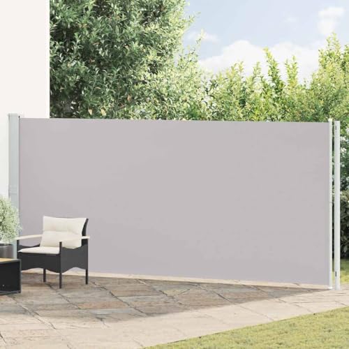 Paravent rétractable double 180 x 600 cm en toile robuste résistante météo - 2