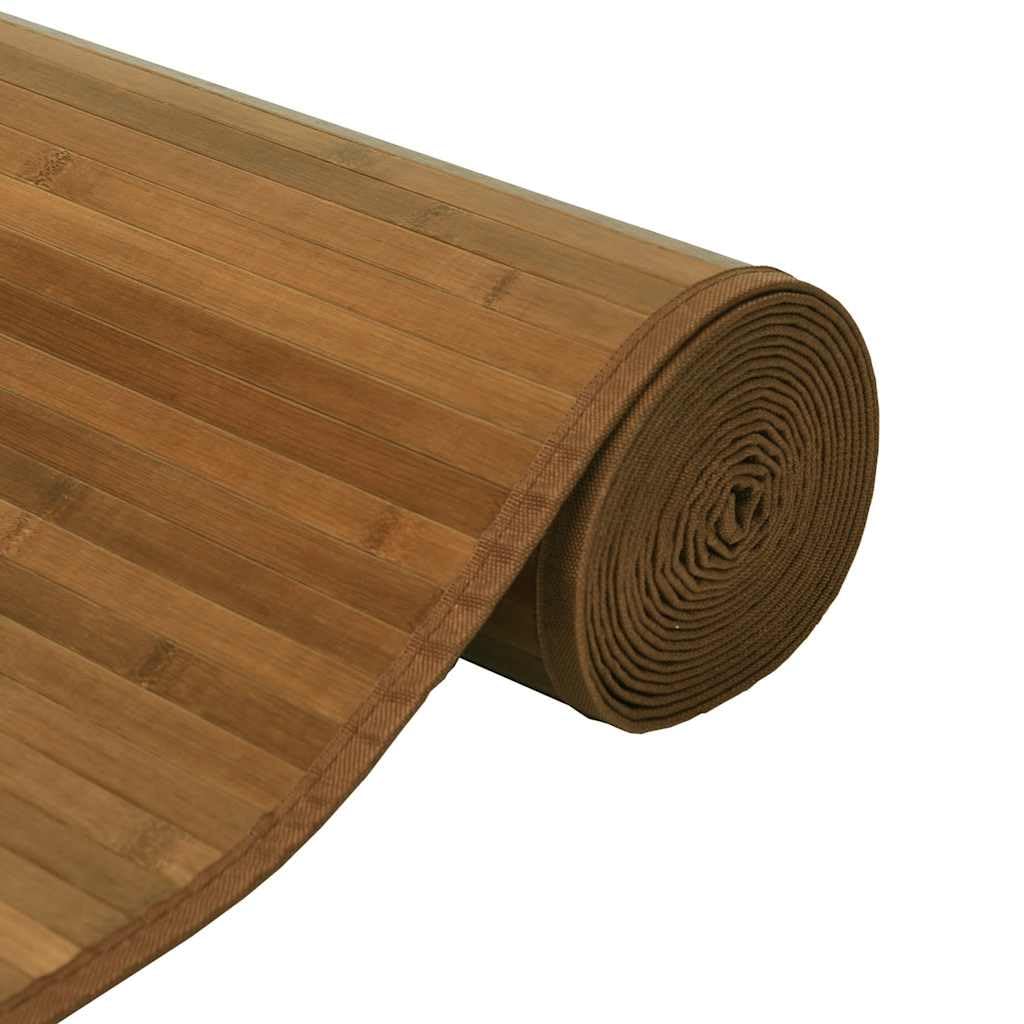 Alfombra Rectangular de Bambú Marrón 60x400 cm
