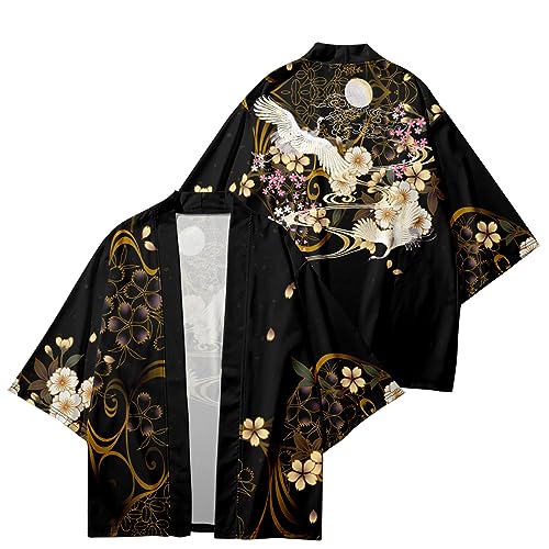 LAI MENG FIVE CATS Women's Summer Cardigan Lightweight Kimono Floral Print Loose Cover up Casual Tops4