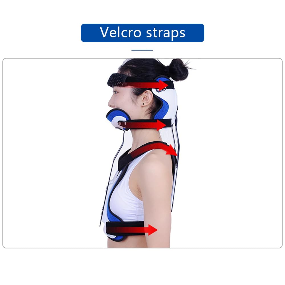 Ortesis de cuello y pecho, ortesis de cabeza y cuello curvatura en forma de U Torácica cervical ajustable Dispositivo de tracción torácica cervical