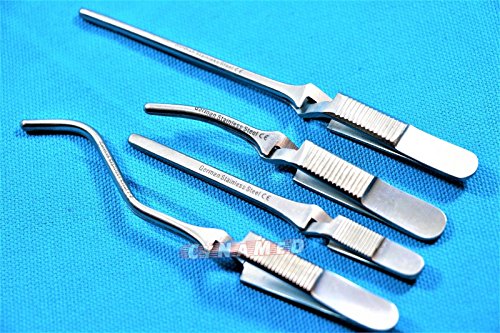Premium German 4 Debakey Bulldog Clamp Forceps Curved,Straight Debakey Forceps Serrated Narrow Tips For Atraumatic Veterinary Microscopy Dissection -Set Of 4 Each