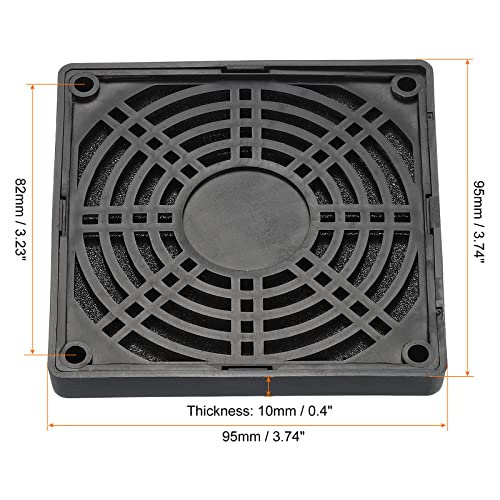 PATIKIL 92mm Cooling Fan Filter with Screw, 6 Pack ABS Ventilator Grill Protector Guard for Fan Protective Cover DIY Black - Image 2