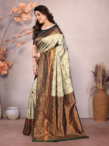 Image of Women's Kanjivaram Soft Silk Banarasi Saree With Blouse Piece | Banarasi Sari For Women | Saree with Blouse piece