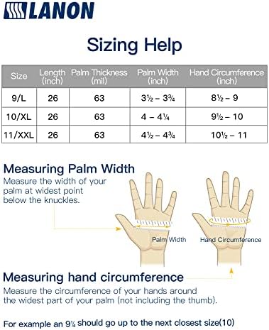 LANON PVC Coated Chemical Resistant Gloves, Reusable Heavy Duty Safety Work Gloves, Acid, Alkali & Oil Protection, 26" Elbow Length, Large