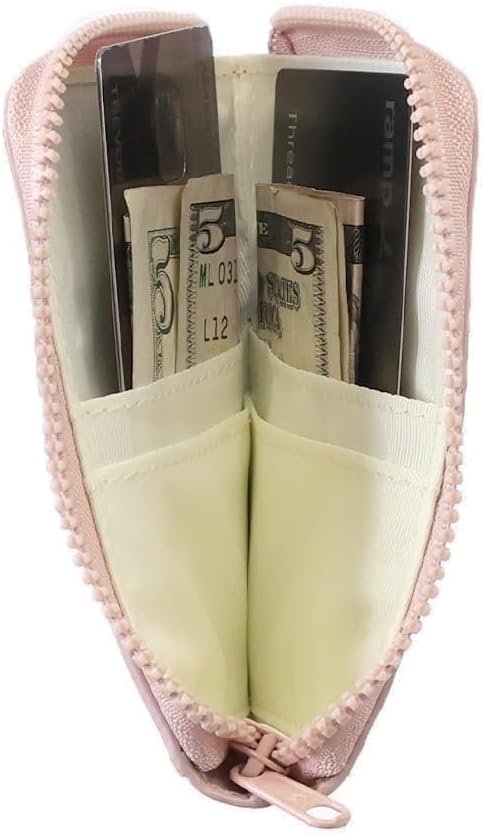 Thread Wallets RFID Blocking Leather Zip Wallet with Card Holder for Men and Women (Rose Dust) image 3