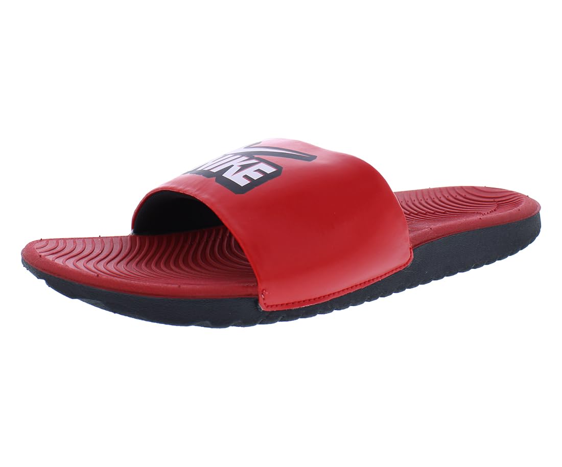Nike Kawa Slide Fun PS Boys Shoes Size 4, Color: University Red/Cloud White/Black-Red