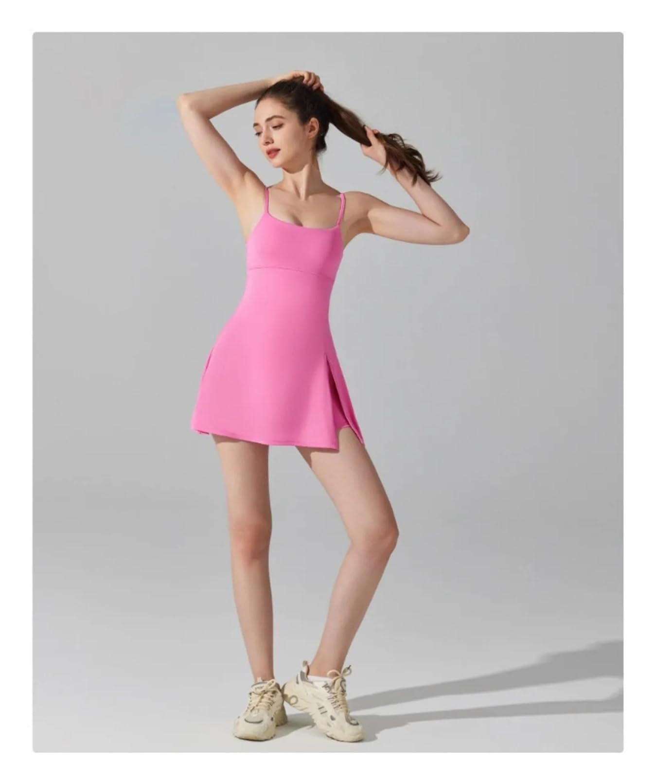 Vestido Tenis Mujer Vestido Deportivo Antiexposición Desnudo con Almohadilla En El Pecho Transpirable Golf Al Aire Libre Parte De Atrás Bonita Yoga Tenis