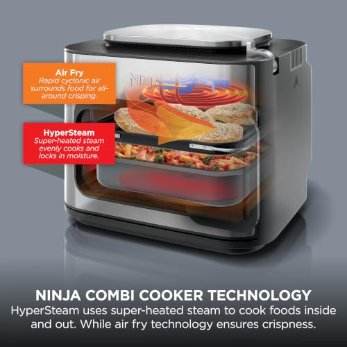 Image of Ninja Combi 12-In-1 Multi-Cooker, Oven & Air Fryer, 12 Cooking Functions, Make 15 Minute* Family-Size Meals, Includes Bake Tray, Pan, & Recipe Guide, Grey, SFP700UK