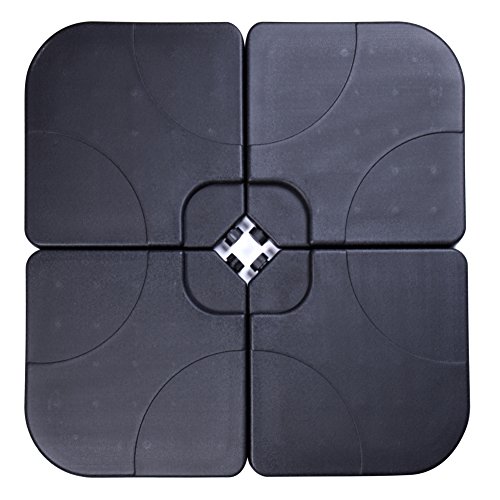 SNAIL Fillable Umbrella Weights for Offset Patio Umbrella, Sand or Water Filled Cantilever Umbrella Square Base Plate Set, Pack of 4, 176 lb After Sand Filled, Black