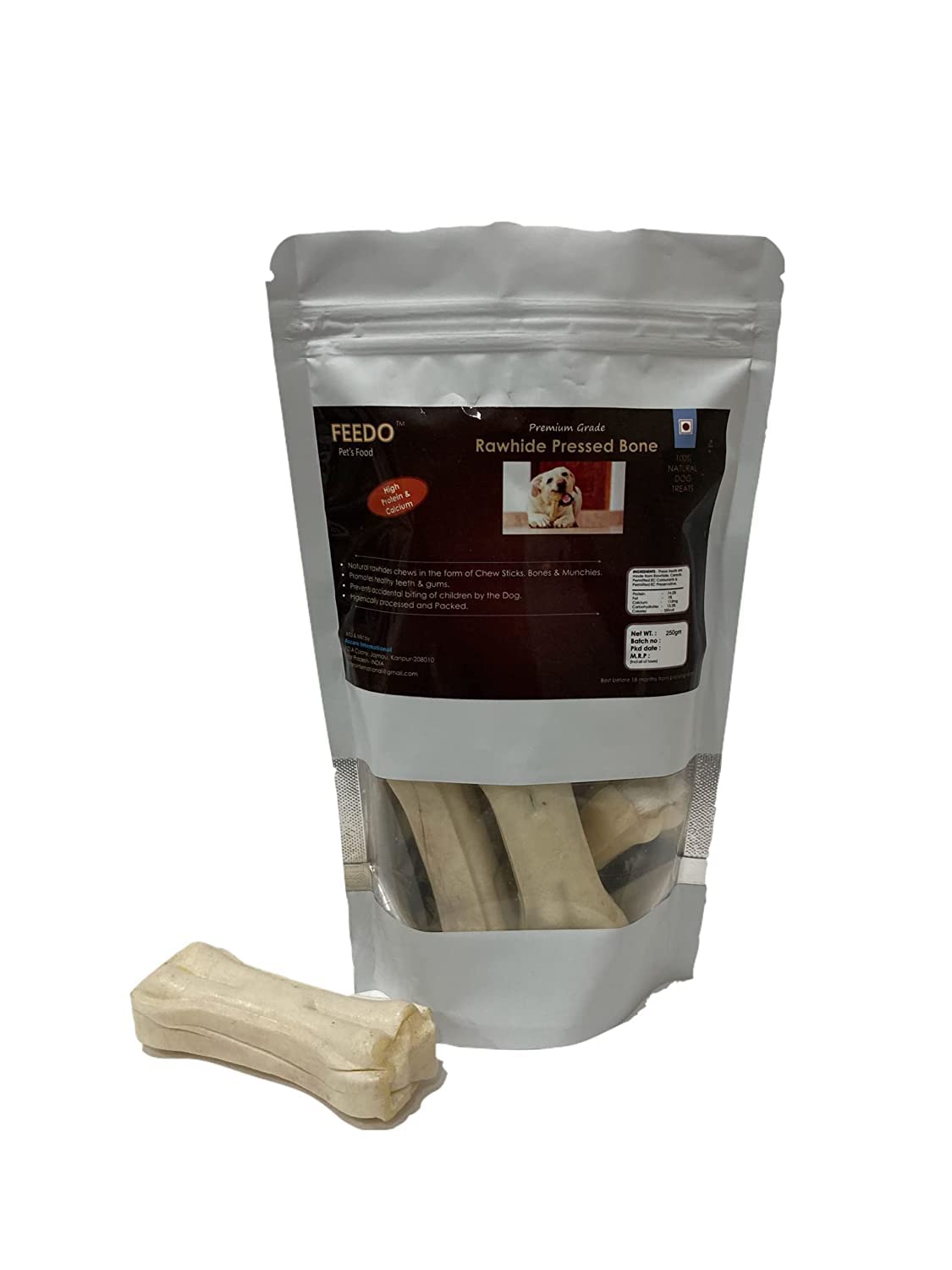 Feedo Pet Food & Supplies Dog Bones Chew Treats Calcium Bones for Dog Rawhide Bones Pressed Bone Bones for Dogs Puppies, 2 Inches Pack of 10Pcs ; 250gm (B0B12C2WM9) Amazon Price History, Amazon Price Tracker