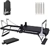 Pilates Reformer Machine Set, Folding Pilates Equipment for Home Workouts, Pilates Reformer Stretch Training Bed, Pilates Sitting Box, Spring Board, Extra 5 Stainless Steel Springs