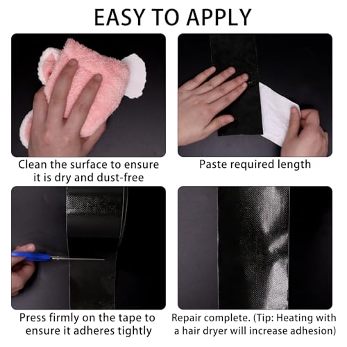 Image of 3.9 inch x 32.8Ft RV Awning Repair Tape for Tarp, Waterproof, Heavy Duty Fabric Repair Tape for Canvas, Boat Covers, Underbelly, Tent, Sail, UVproof Outdoor Tear Repairs Patch Kit, 1PCS (Black)