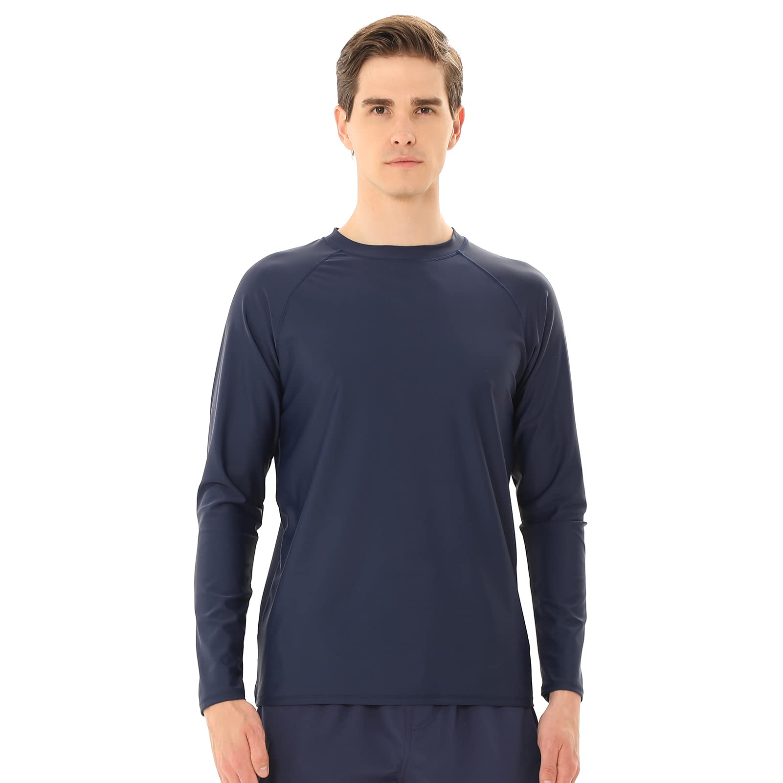 Tee Shirt Anti-UV Homme à Manche Longue Rashguard UPF 50+ Maillot de Bain Hauts T-Shirt de Sport Séchage Rapide